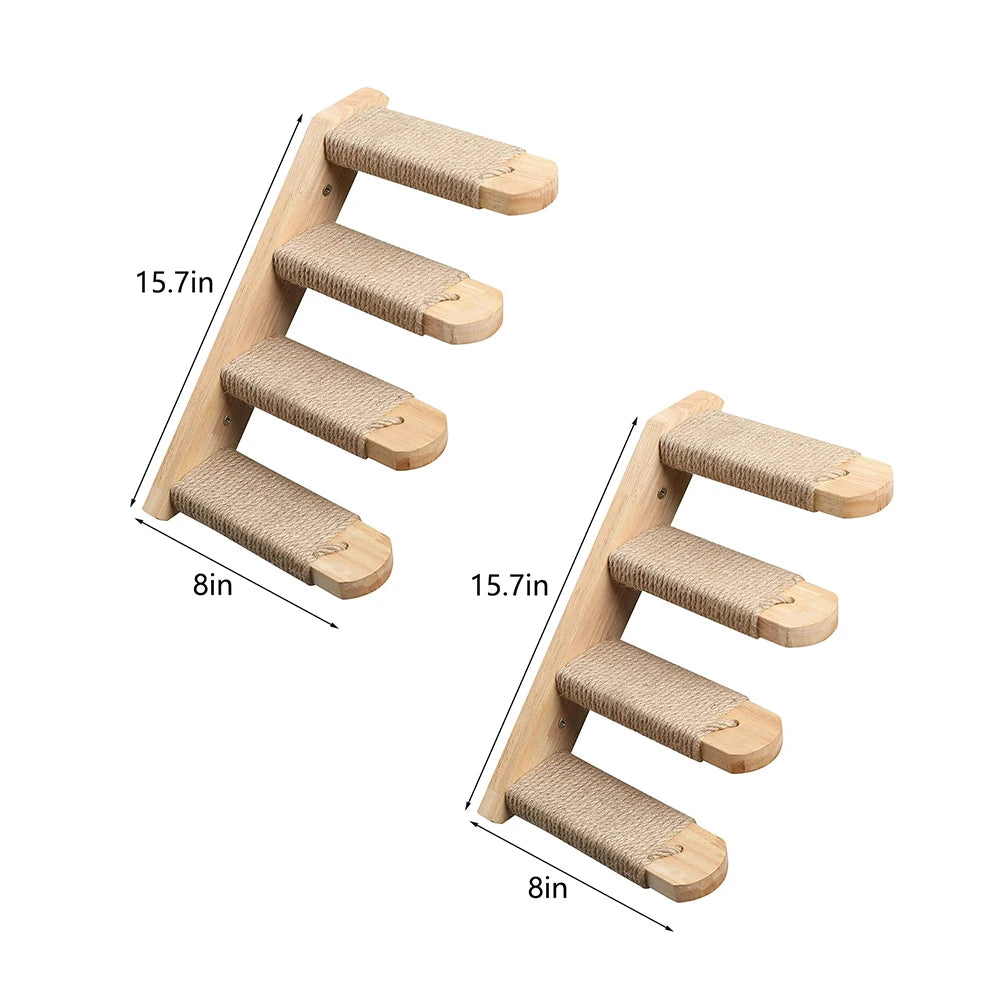 PETRAVELCN Wall Mounted Cat Bridge With Sisal Wood Steps