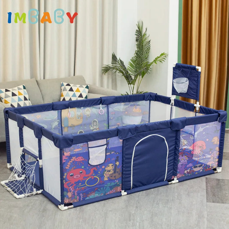 IMBABY Child Playpen and Basketball Fence Safety Barrier