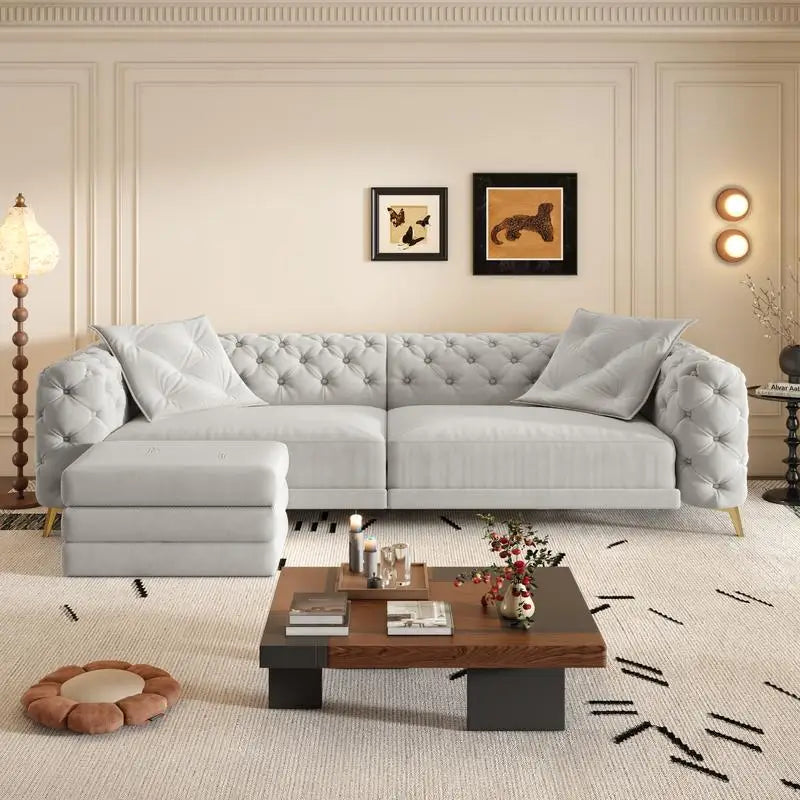 CN Sichuan Modern 3 in 1 Convertible Sofa Bed With Ottoman