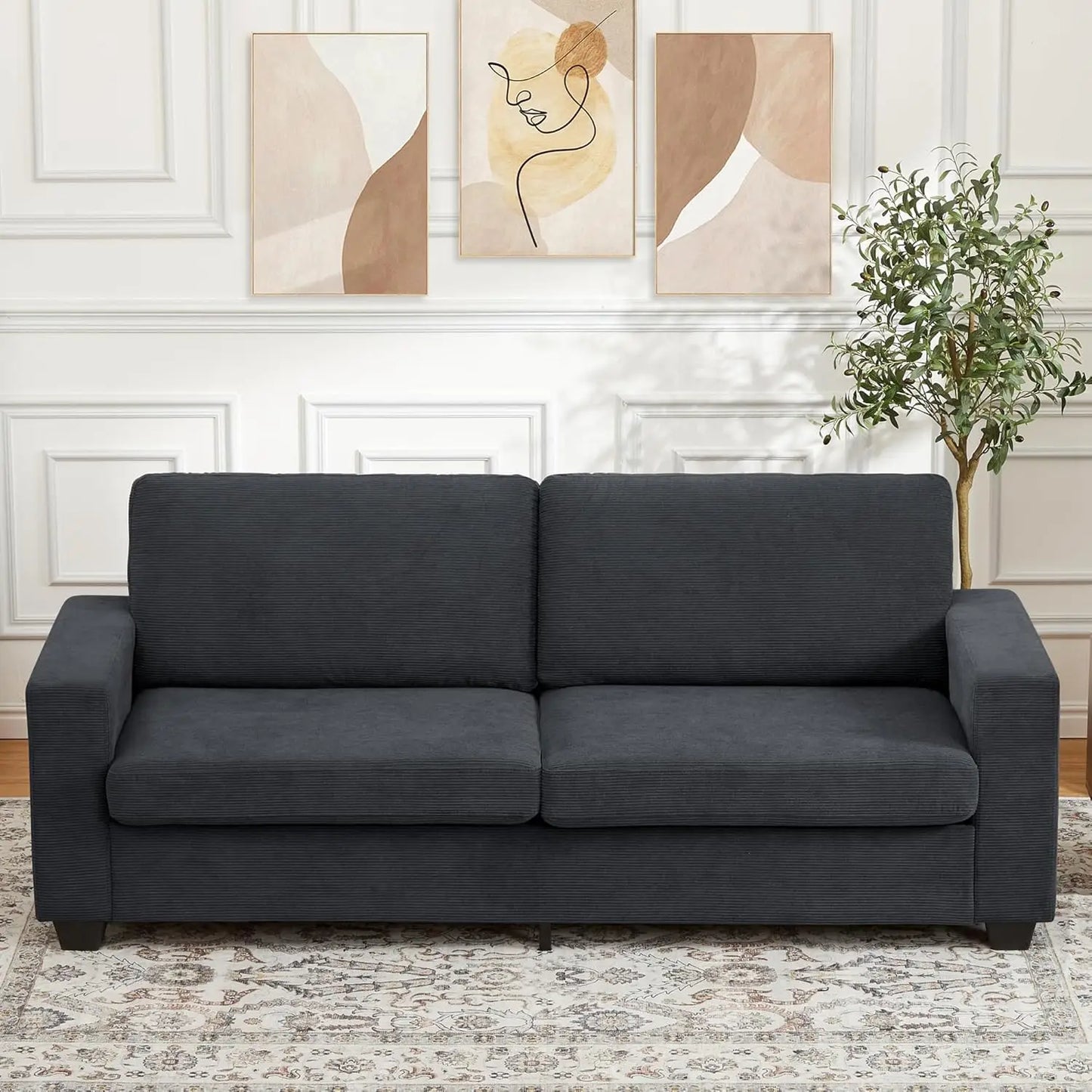 Studyset Corduroy Loveseat Sofa For Living Room Comfort
