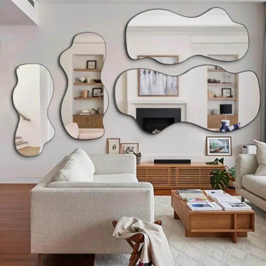 Irregular Mirror Asymmetrical Frameless Wall Mirror For Dressing Room