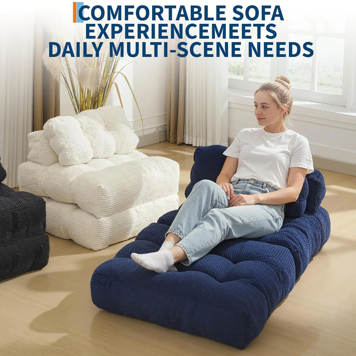 HiMISS Folding Sofa Bed Convertible Sleeper Chair With Pillow