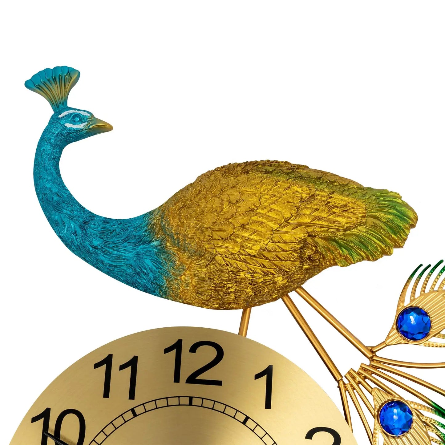 Feature Peacock Wall Clock Luxury Silent 3D Living Room