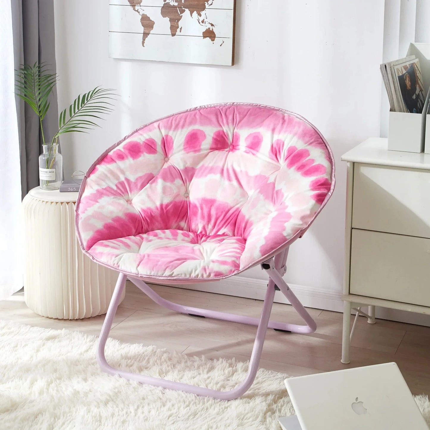 Hign-concerned Faux Fur Print Chair With Extra Soft Filling