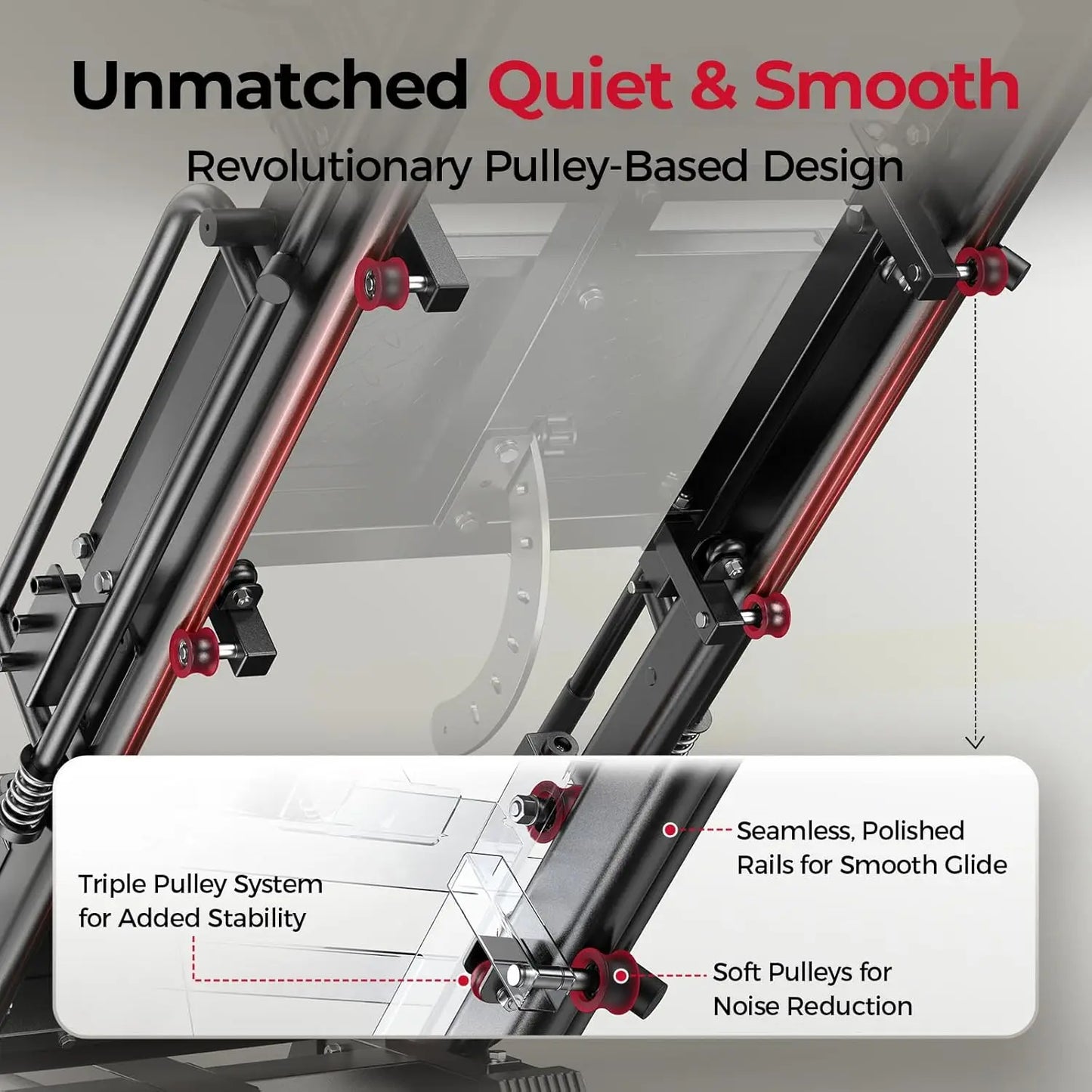 3 In 1 Leg Press Hack Squat Machine With Ultra Quiet Pulley System
