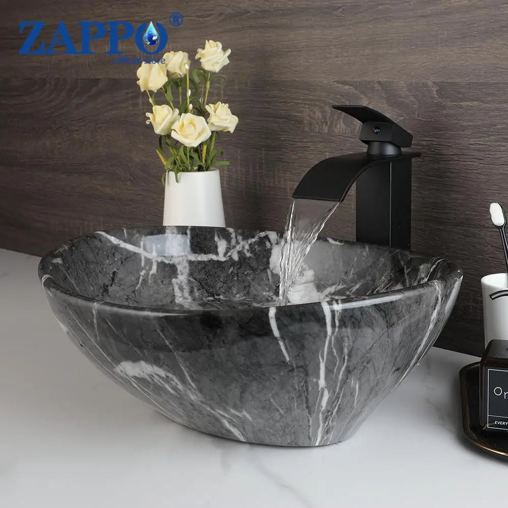 Torayvino Vessel Sink With Faucet Drain Ceramic Oval Bathroom Sink