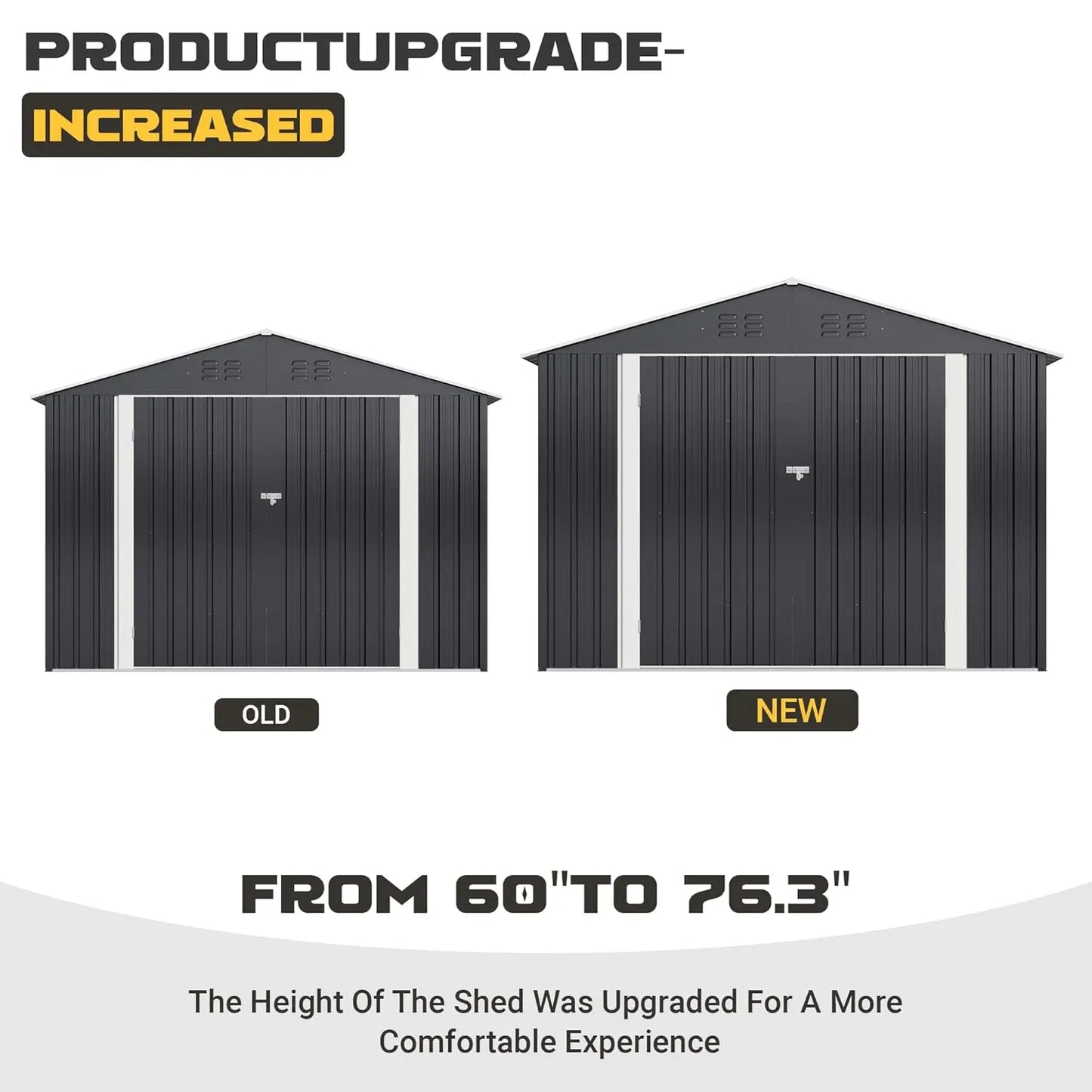 Outdoor Metal Storage Shed With Waterproof Reinforced Frame