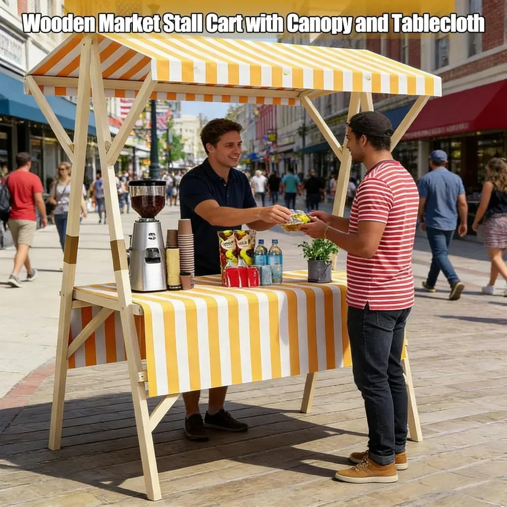 Collapsible Market Stall Rack With Canopy For Street Vendors
