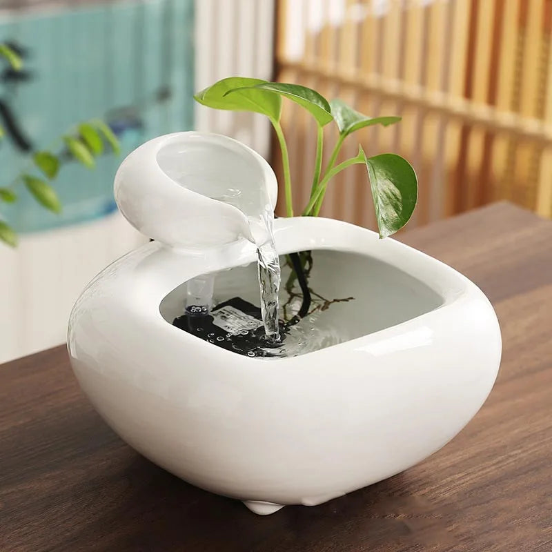 Ceramic Fountain Waterfall Vase Feng Shui Water Feature