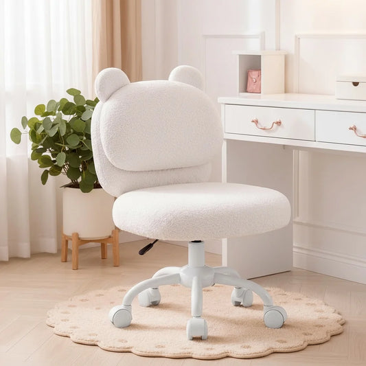 K Kyspho Faux Fur Bear Backrest Office Chair