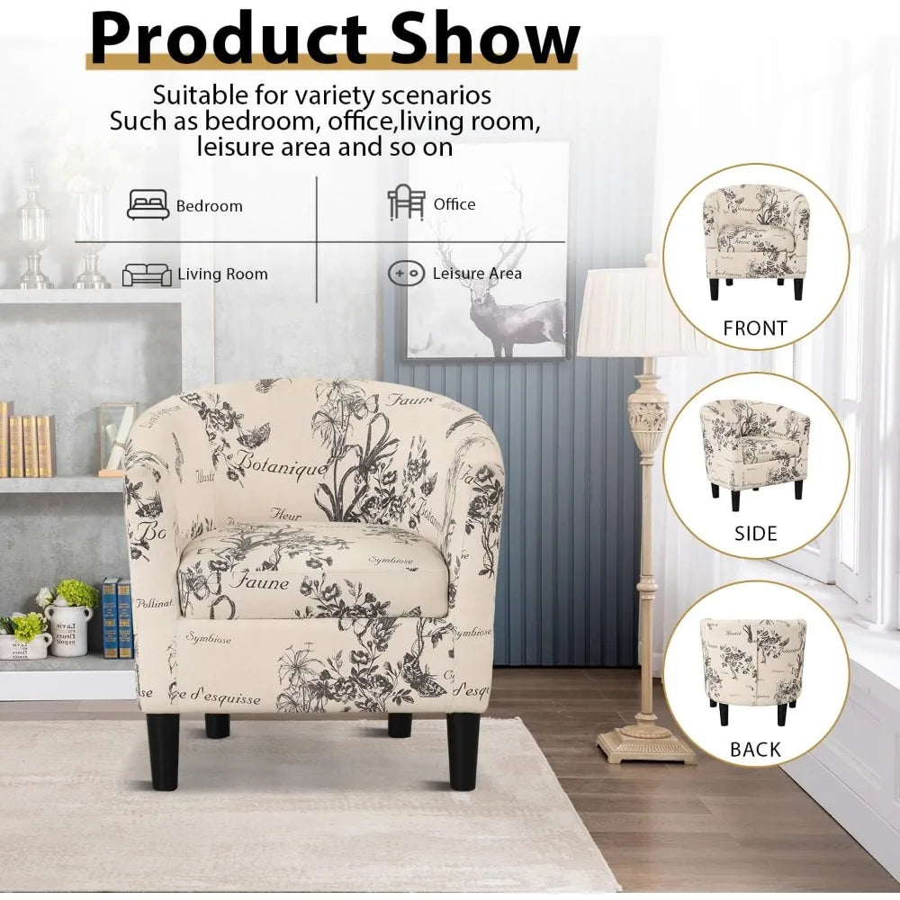 Ticify Modern Accent Chair With Ottoman For Small Rooms