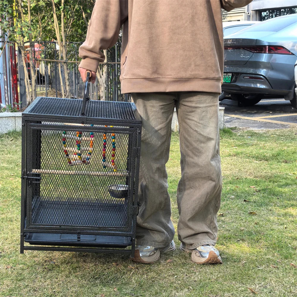 Guangdong Heavy Duty Wrought Iron Travel Bird Cage Carrier