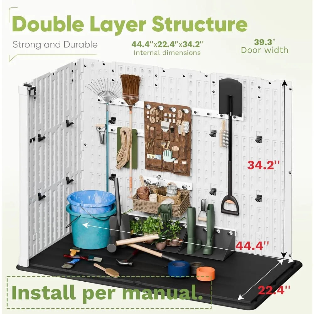 Outdoor Storage Cabinet Weatherproof With Lockable Doors