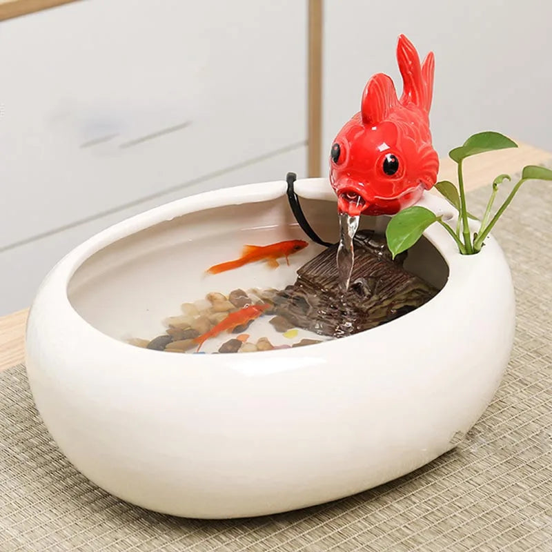 Ceramic Fountain Waterfall Vase Feng Shui Water Feature