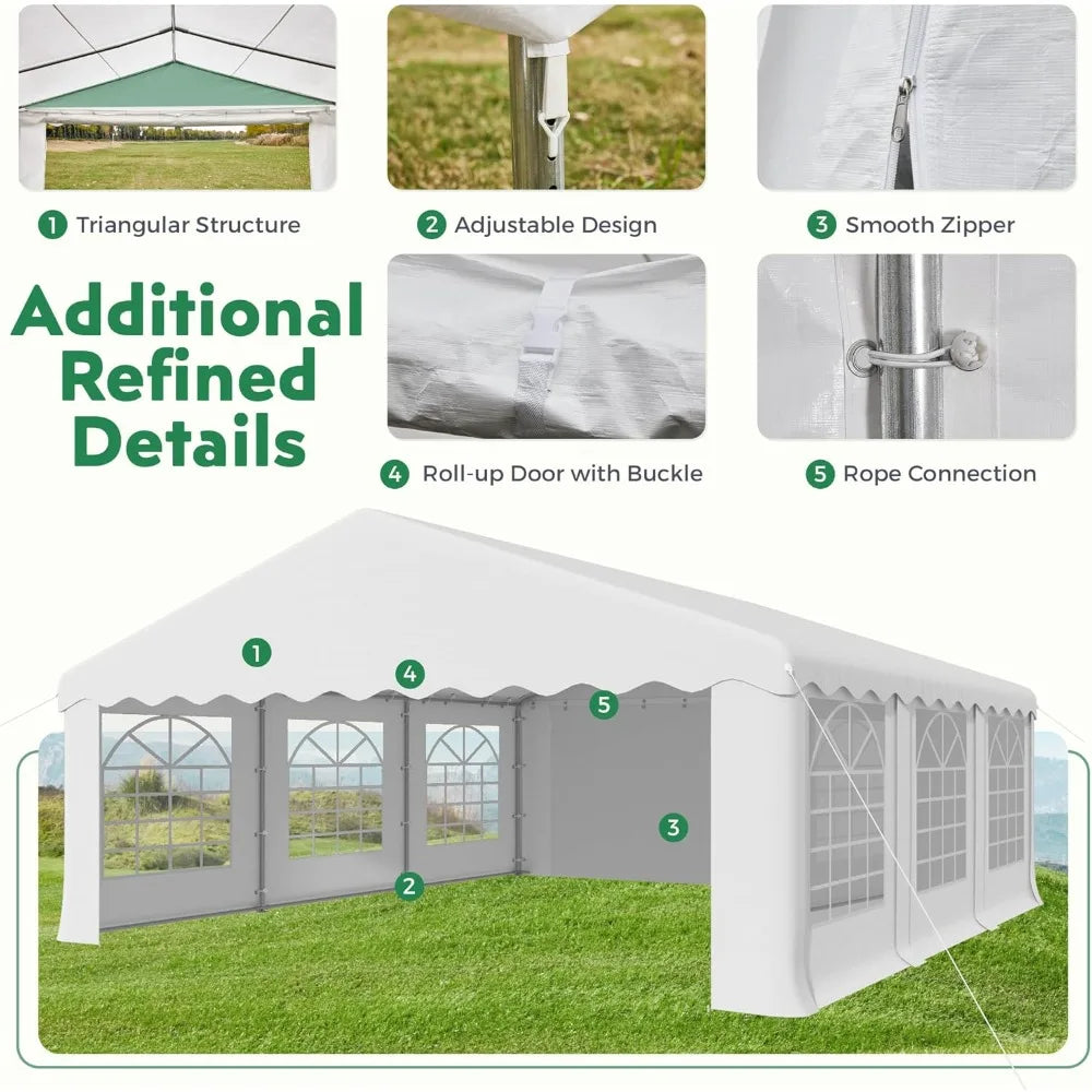 Heavy Duty Wedding Canopy With Removable Sidewalls And Church Windows