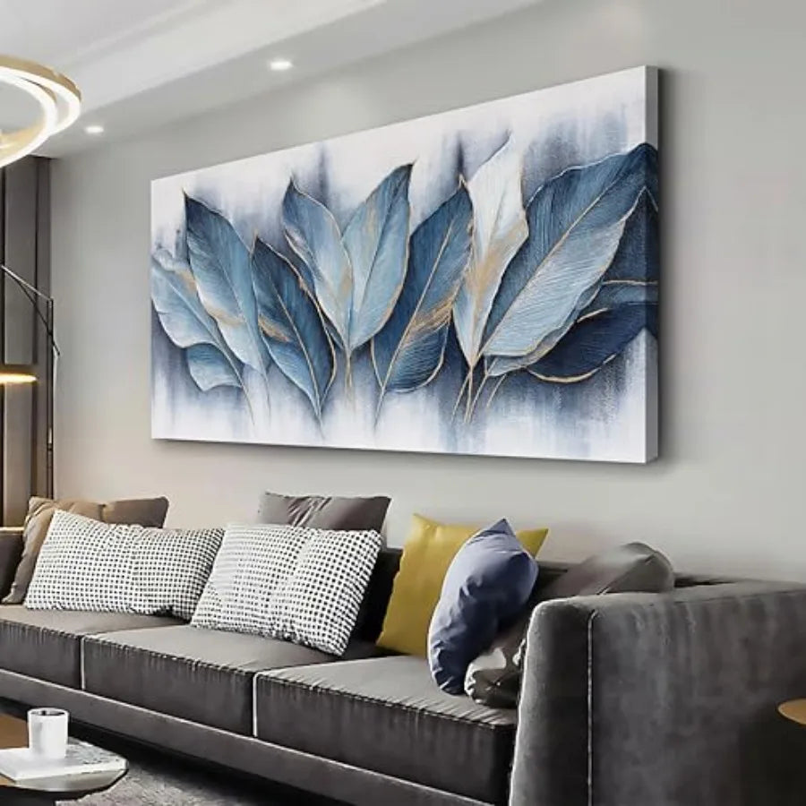 Framed Leaves Canvas Wall Art Modern Abstract Fade Resistant