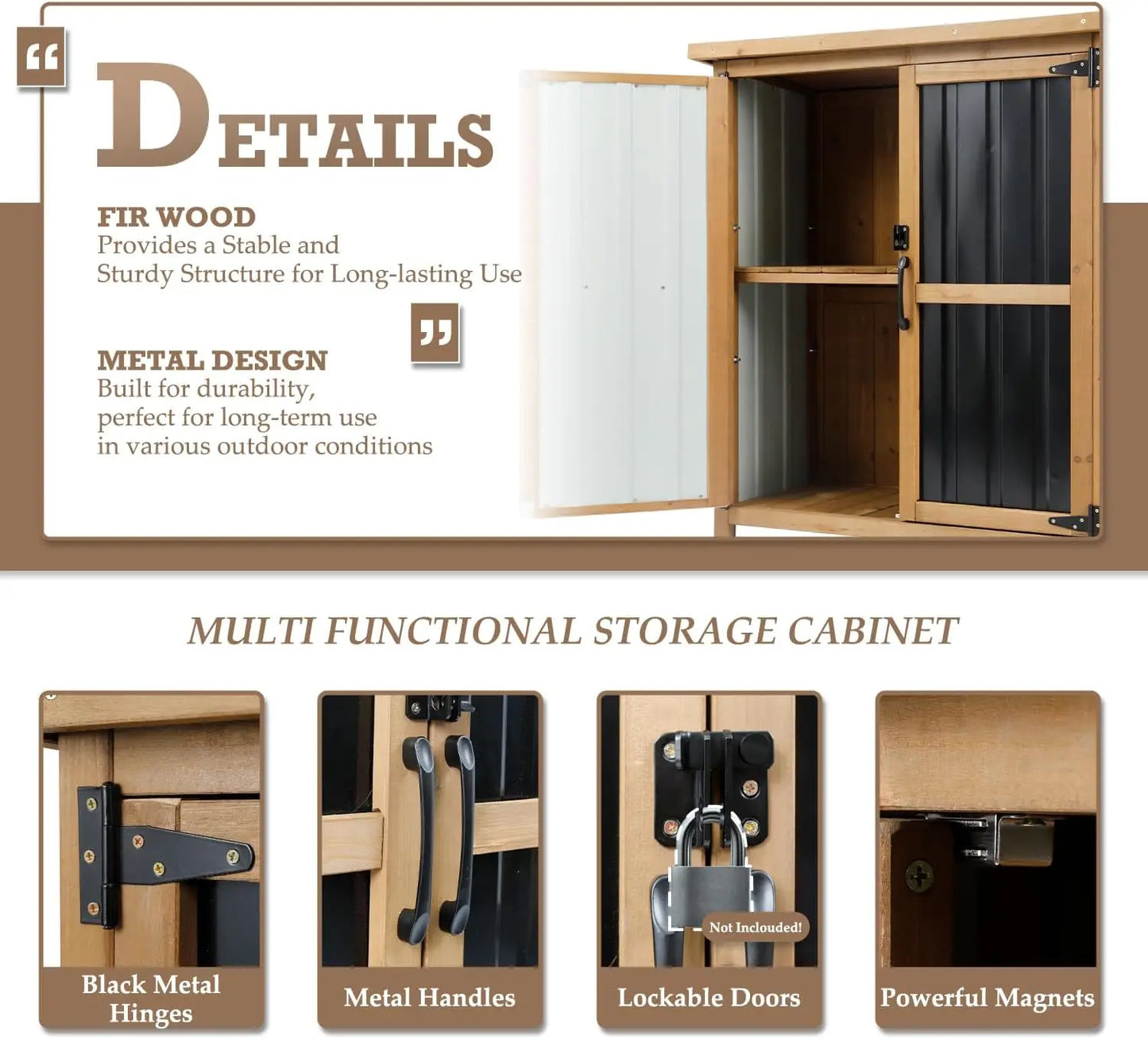 PetsCosset Outdoor Storage Shed And Garden Cabinet