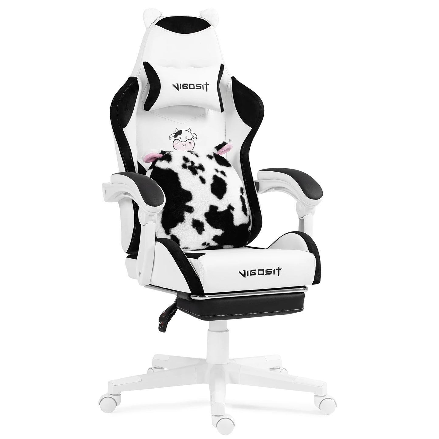 Vigosit Gaming Chair With Cute Ears And Kawaii Pillow Lumbar Support