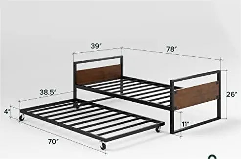 Multifunctional Metal Frame Sofa Bed With Trundle Living Room