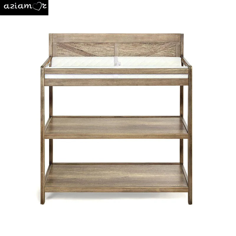 AZIAMOR Barnside Changing Table Vintage Wood On Site