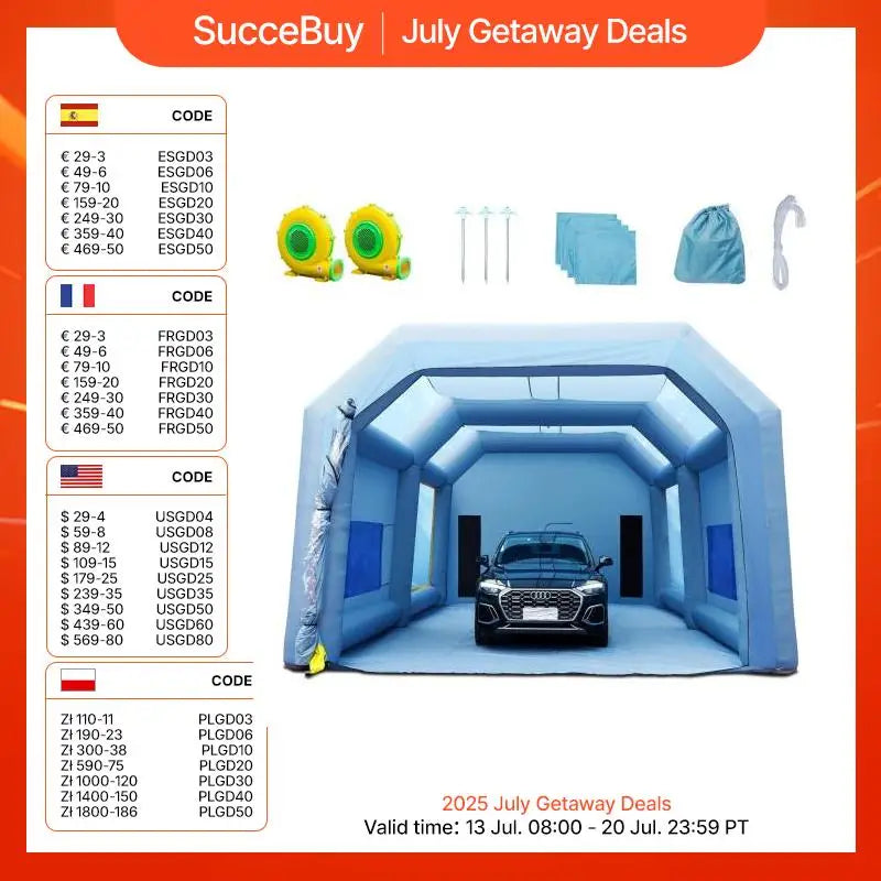 SucceBuy Portable Inflatable Paint Booth with Blowers and Air Filter System