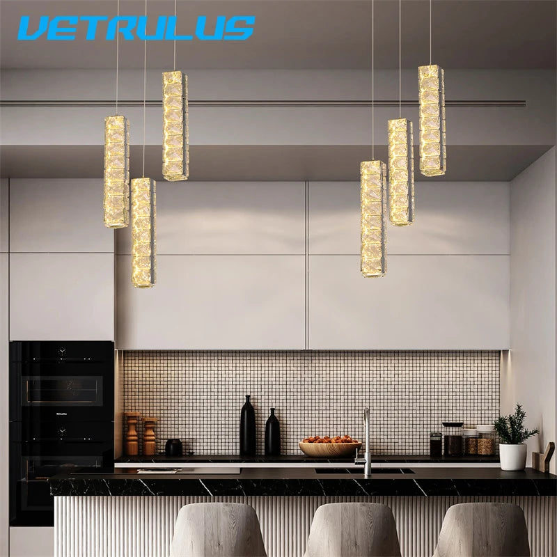 Vetrulus Nordic Crystal LED Pendant Chandelier Modern Home Lighting